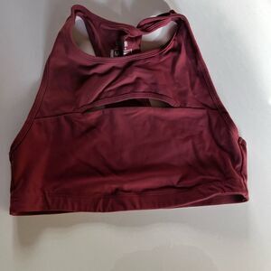 rawgear maroon high neck sport bra size medium